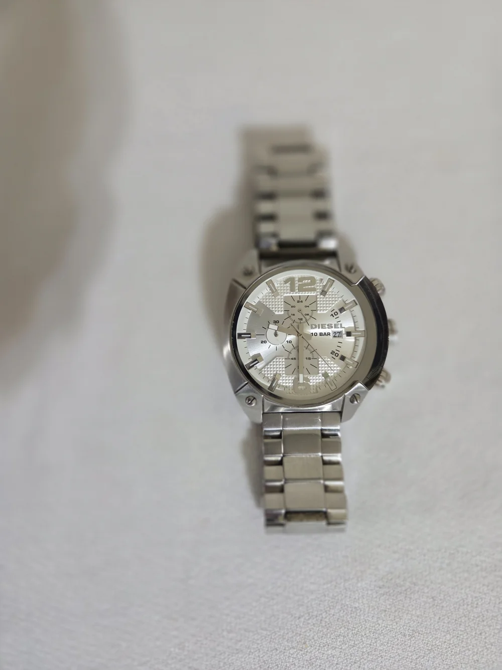 Diesel Men’s Silver Stainless Steel Watch - DZ4203 Needs Battery